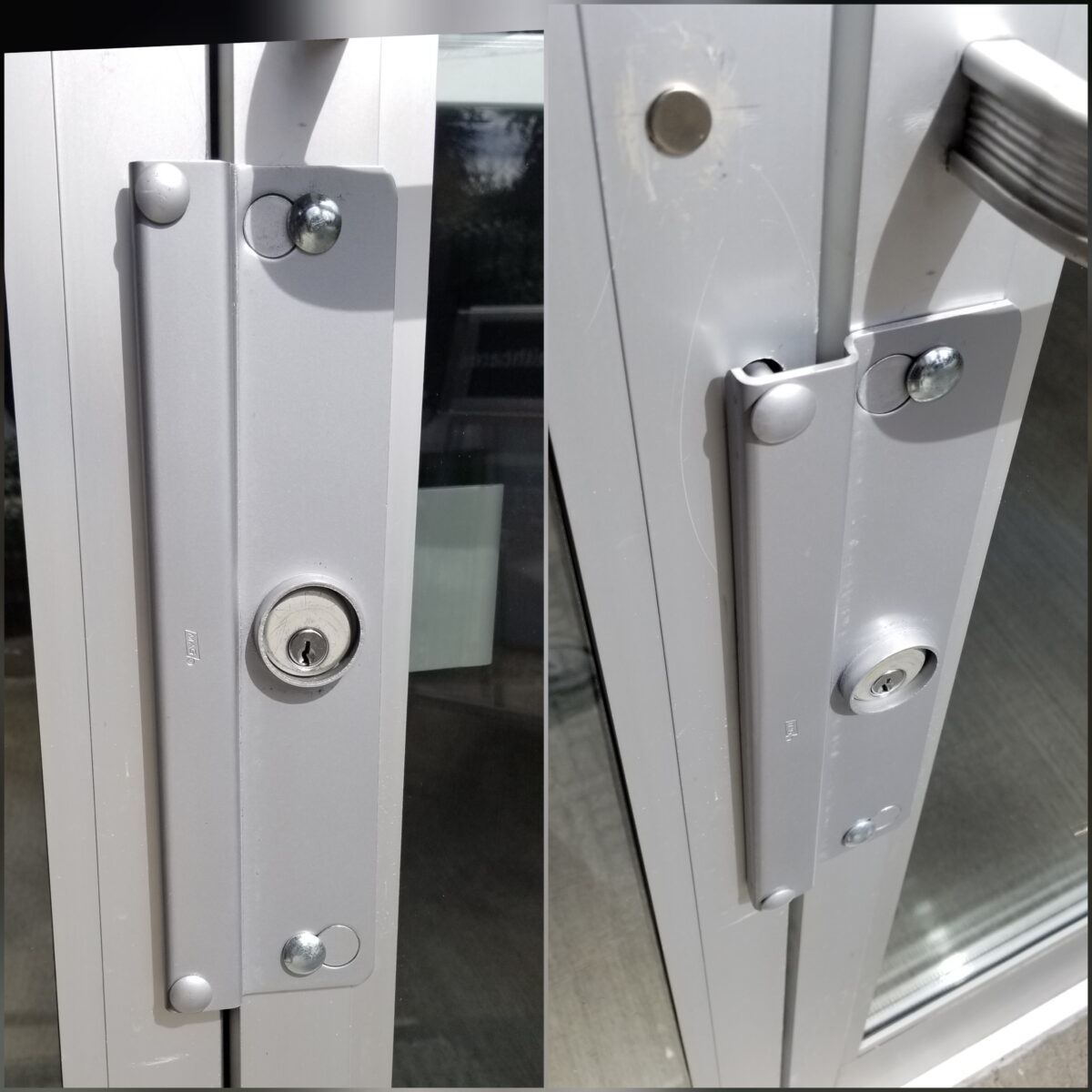 Latch Protector on an Aluminum Door – David the Locksmith