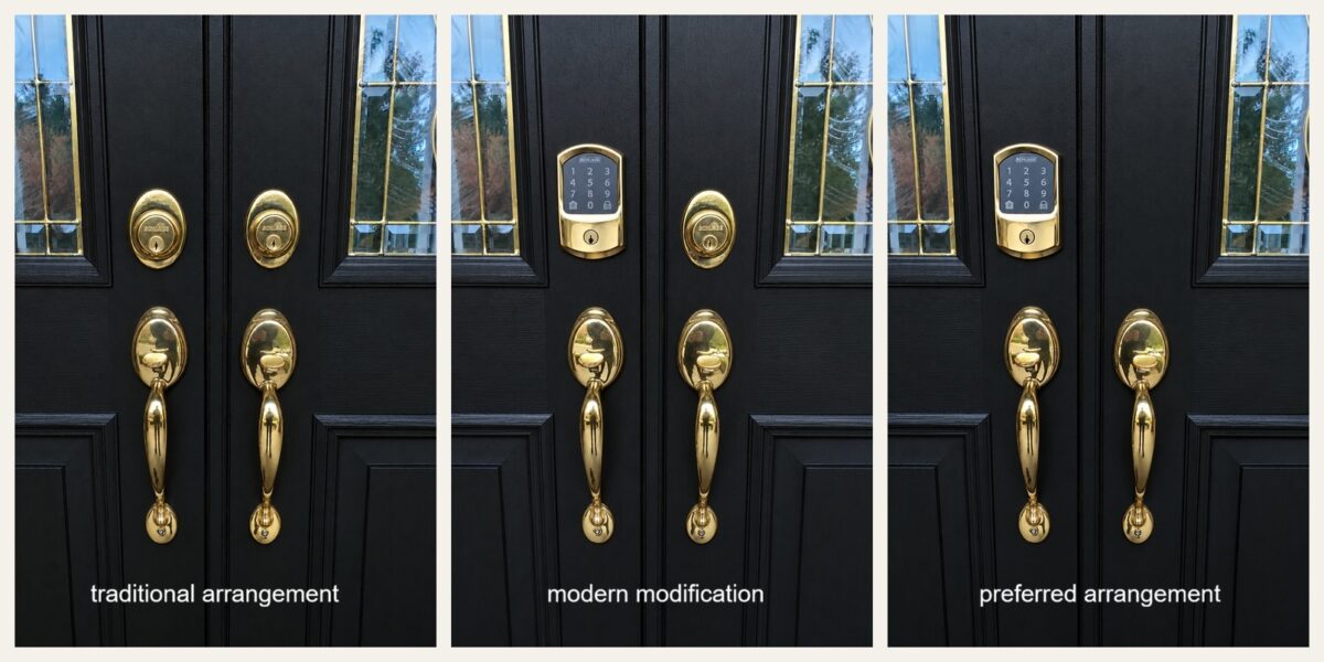 dummy deadbolts double doors keypad